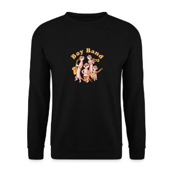 Lustige Erdmännchen Boy Band Musik - Unisex Pullover - Schwarz - Vorne - Alina (178cm) & Michal (187cm)