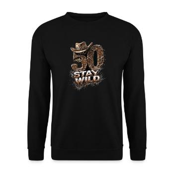 Anniversaire 50 Restez sauvage - Sweat-shirt Unisexe - noir - Devant - Alina (178cm) & Michal (187cm)