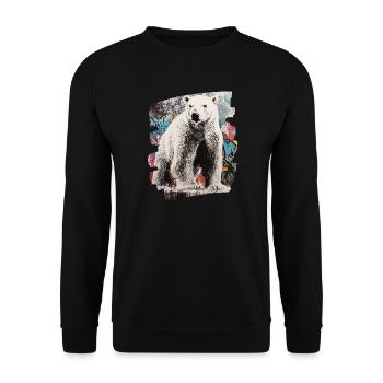 Polar Bear Graffiti Sprayer - Unisex Sweatshirt - black - Front - Alina (178cm) & Michal (187cm)
