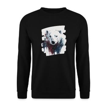 Polar Bear Graffiti Sprayer - Unisex Sweatshirt - black - Front - Alina (178cm) & Michal (187cm)