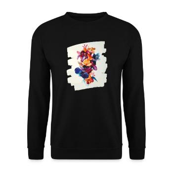Printemps Printemps Début Fleur Fleurs - Sweat-shirt Unisexe - noir - Devant - Alina (178cm) & Michal (187cm)