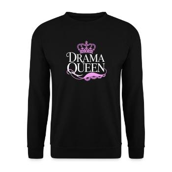 Drama Queen Königin Prinzessin Selbstwert Frauen - Unisex Pullover - Schwarz - Vorne - Alina (178cm) & Michal (187cm)
