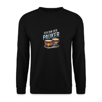 Ich Bin Der Pauker – Rhythmus Im Blut - Unisex Pullover - Schwarz - Vorne - Alina (178cm) & Michal (187cm)