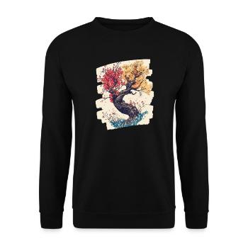 Printemps Printemps Début Fleur Fleurs - Sweat-shirt Unisexe - noir - Devant - Alina (178cm) & Michal (187cm)