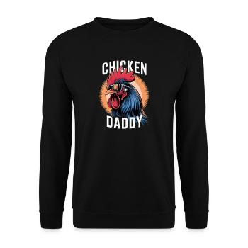 Poulet Papa Poulets Fête des Pères Volaille Fermier Coq - Sweat-shirt Unisexe - noir - Devant - Alina (178cm) & Michal (187cm)
