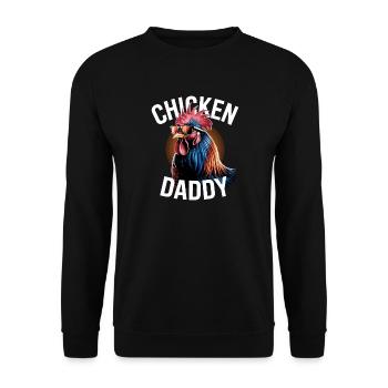 Poulet Papa Poulets Fête des Pères Volaille Fermier Coq - Sweat-shirt Unisexe - noir - Devant - Alina (178cm) & Michal (187cm)
