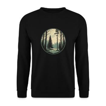 Mystische Nacht im Walddschungel - Unisex Pullover - Schwarz - Vorne - Alina (178cm) & Michal (187cm)
