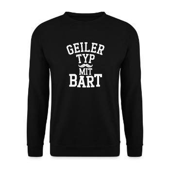 guy with beard beard barber full beard - Unisex Sweatshirt - black - Front - Alina (178cm) & Michal (187cm)