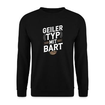 guy with beard beard barber full beard - Unisex Sweatshirt - black - Front - Alina (178cm) & Michal (187cm)