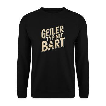 guy with beard beard barber full beard - Unisex Sweatshirt - black - Front - Alina (178cm) & Michal (187cm)
