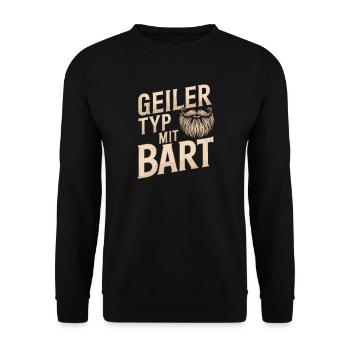 guy with beard beard barber full beard - Unisex Sweatshirt - black - Front - Alina (178cm) & Michal (187cm)