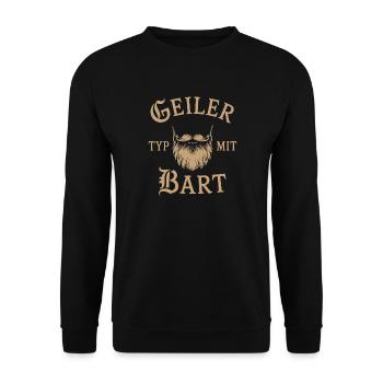 guy with beard beard barber full beard - Unisex Sweatshirt - black - Front - Alina (178cm) & Michal (187cm)