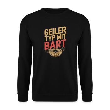 guy with beard beard barber full beard - Unisex Sweatshirt - black - Front - Alina (178cm) & Michal (187cm)