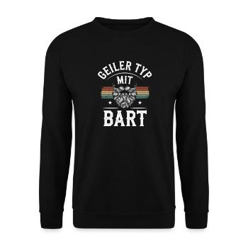 guy with beard beard barber full beard - Unisex Sweatshirt - black - Front - Alina (178cm) & Michal (187cm)