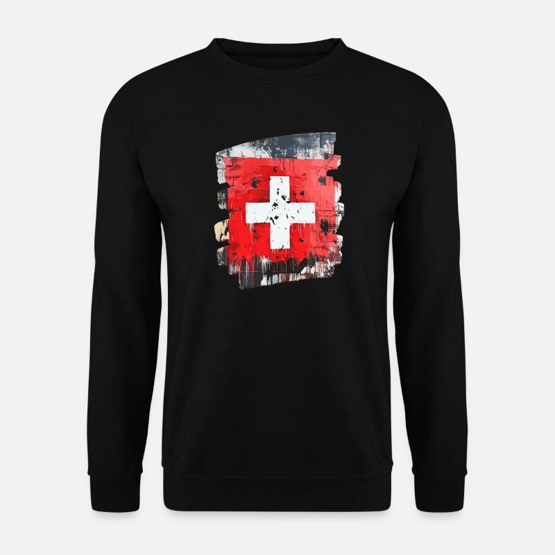 Schweizer Flagge Schweiz - Unisex Pullover - Schwarz