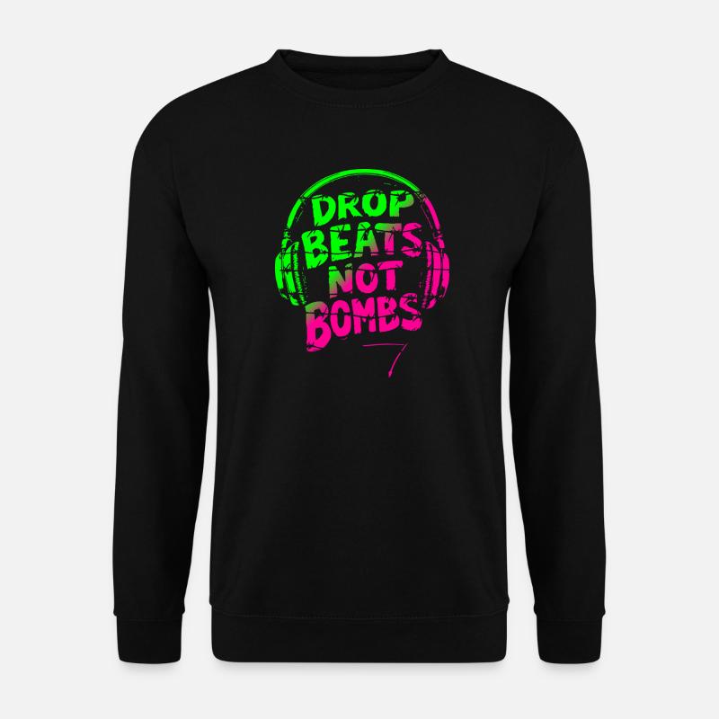 Drop Beats Not Bombs green pink - Unisex Pullover - Schwarz