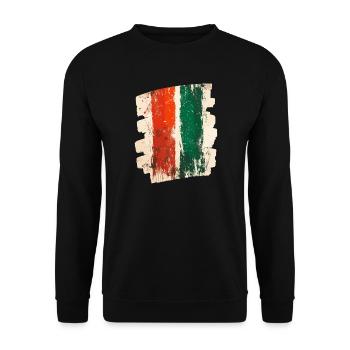 Italienische Flagge Italien - Unisex Pullover - Schwarz - Vorne - Alina (178cm) & Michal (187cm)