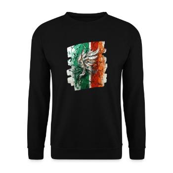 Italienische Flagge Italien - Unisex Pullover - Schwarz - Vorne - Alina (178cm) & Michal (187cm)