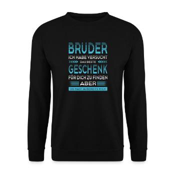 Bruder Bester Bruder Der Welt Geschenke - Unisex Pullover - Schwarz - Vorne - Alina (178cm) & Michal (187cm)