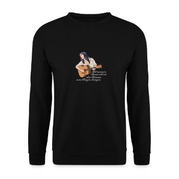 Gitarristin Akustikgitarre Gitarrenspielerin - Unisex Pullover - Schwarz - Vorne - Alina (178cm) & Michal (187cm)