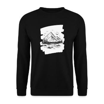Mountains - Unisex Sweatshirt - black - Front - Alina (178cm) & Michal (187cm)