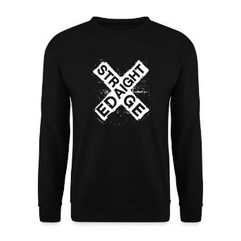 Straight Edge Schriftzug für Straight Edger Life - Unisex Pullover - Schwarz - Vorne - Alina (178cm) & Michal (187cm)