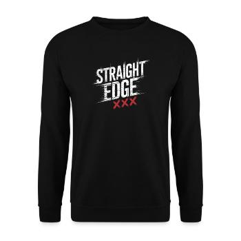 Straight Edge Lettering for Straight Edger Life - Unisex Sweatshirt - black - Front - Alina (178cm) & Michal (187cm)