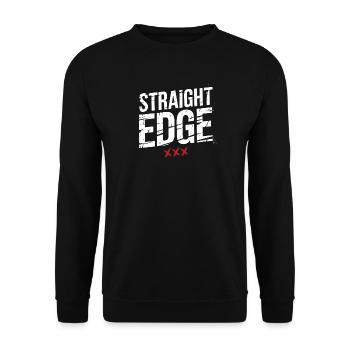 Straight Edge Lettering for Straight Edger Life - Unisex Sweatshirt - black - Front - Alina (178cm) & Michal (187cm)