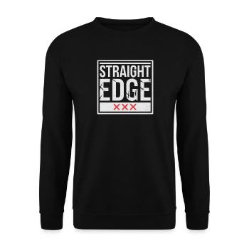 Straight Edge Schriftzug für Straight Edger Life - Unisex Pullover - Schwarz - Vorne - Alina (178cm) & Michal (187cm)