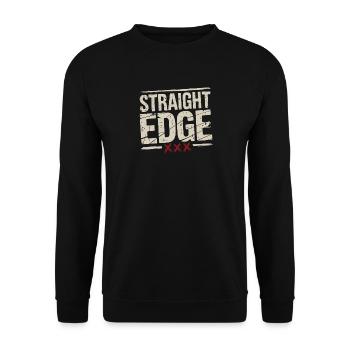 Straight Edge Lettering for Straight Edger Life - Unisex Sweatshirt - black - Front - Alina (178cm) & Michal (187cm)