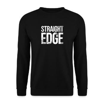 Straight Edge Lettering for Straight Edger Life - Unisex Sweatshirt - black - Front - Alina (178cm) & Michal (187cm)