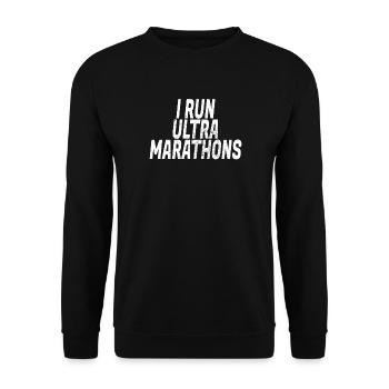 Je cours des ultramarathons Ultra Trail Running Traillauf - Sweat-shirt Unisexe - noir - Devant - Alina (178cm) & Michal (187cm)