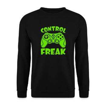 Gaming "Control Freak" – Lustiges Geschenk - Unisex Pullover - Schwarz - Vorne - Alina (178cm) & Michal (187cm)