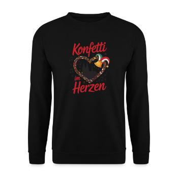 Köln Konfetti Im Herzen Karneval Herz Kölner Köln - Unisex Pullover - Schwarz - Vorne - Alina (178cm) & Michal (187cm)