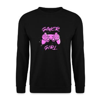 Gamer Girl - Unisex Sweatshirt - black - Front - Alina (178cm) & Michal (187cm)