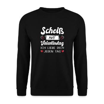Valentinstag Geschenke Fun Valentinstagsgeschenke - Unisex Pullover - Schwarz - Vorne - Alina (178cm) & Michal (187cm)