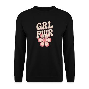 Women Power GRL PWR Girl Patriarchy Feminism - Unisex Sweatshirt - black - Front - Alina (178cm) & Michal (187cm)