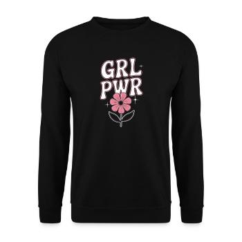 Women Power GRL PWR Girl Patriarchy Feminism - Unisex Sweatshirt - black - Front - Alina (178cm) & Michal (187cm)