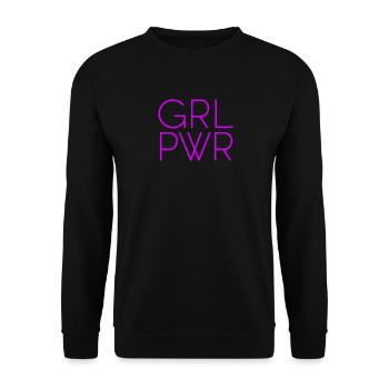 Women Power GRL PWR Girl Patriarchy Feminism - Unisex Sweatshirt - black - Front - Alina (178cm) & Michal (187cm)