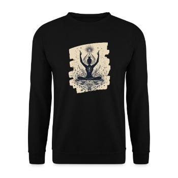 Yoga Namaste Meditation - Unisex Pullover - Schwarz - Vorne - Alina (178cm) & Michal (187cm)