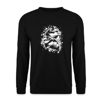 Two cute hamsters as a cool portrait - Unisex Sweatshirt - black - Front - Alina (178cm) & Michal (187cm)