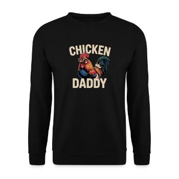 Poulet Papa Poulets Fête des Pères Volaille Fermier Coq - Sweat-shirt Unisexe - noir - Devant - Alina (178cm) & Michal (187cm)