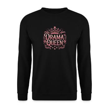 Drama Queen Königin Prinzessin Selbstwert Frauen - Unisex Pullover - Schwarz - Vorne - Alina (178cm) & Michal (187cm)