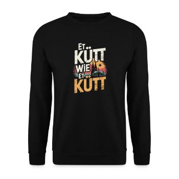 Köln Et Kütt Wie Et Kütt Kölner Grundgesetz Kölsch - Unisex Pullover - Schwarz - Vorne - Alina (178cm) & Michal (187cm)