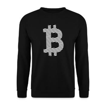 Bitcoin Symbol – Minimal Crypto Design - Unisex Pullover - Schwarz - Vorne - Alina (178cm) & Michal (187cm)
