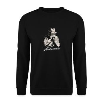 Ich spiele Mundharmonika Spieler - Unisex Pullover - Schwarz - Vorne - Alina (178cm) & Michal (187cm)