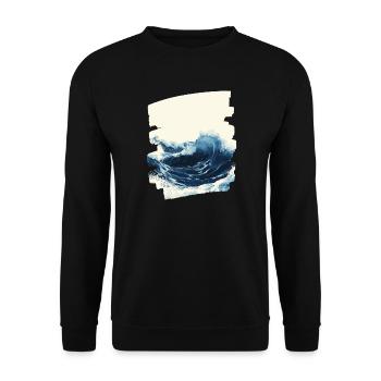 Waves and sea - Unisex Sweatshirt - black - Front - Alina (178cm) & Michal (187cm)