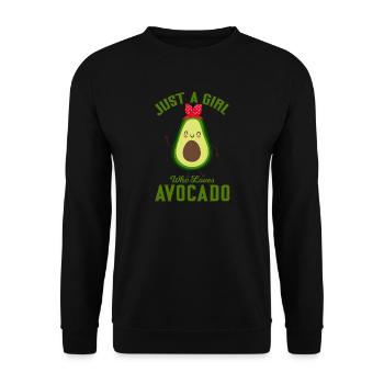 Just a Girl Who Loves Avocado - Unisex Pullover - Schwarz - Vorne - Alina (178cm) & Michal (187cm)