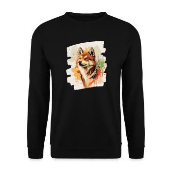 Shiba Inu - Sweat-shirt Unisexe - noir - Devant - Alina (178cm) & Michal (187cm)