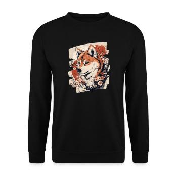 Shiba Inu - Sweat-shirt Unisexe - noir - Devant - Alina (178cm) & Michal (187cm)